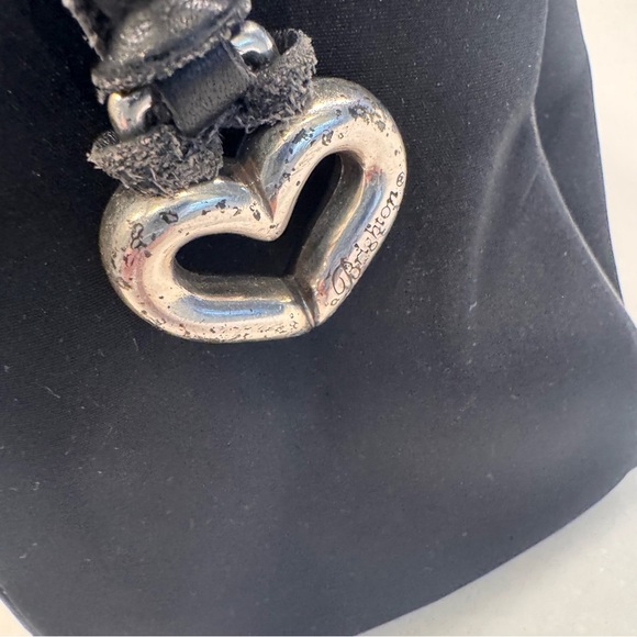 Brighton black purse shoulder bag nylon & croc embossed Leather silver detail - Picture 11 of 14